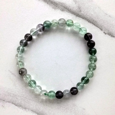 Adult Rainbow Fluorite Beaded Bracelet